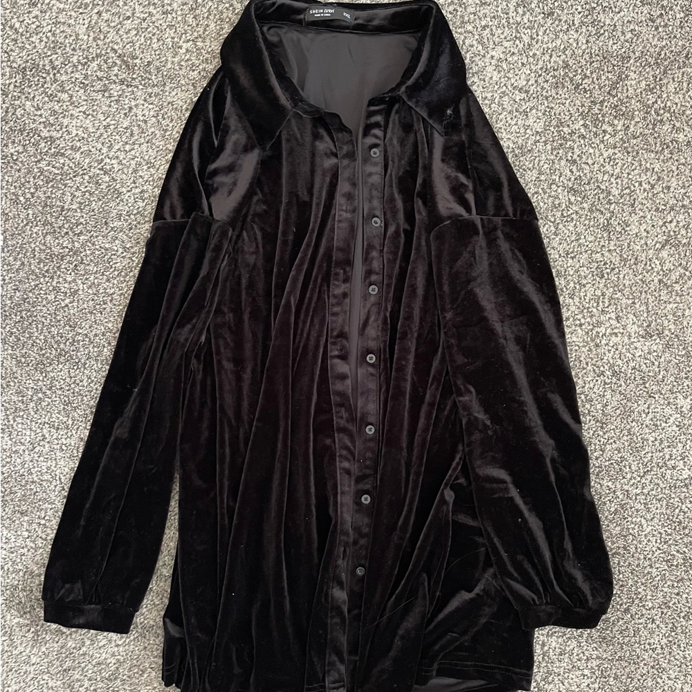Velour Button Up Shirt